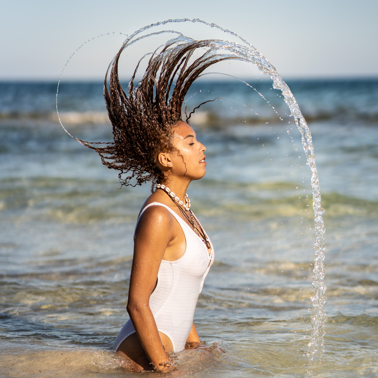 TFP Fotoshooting am Strand von Mallorca mit Wasser